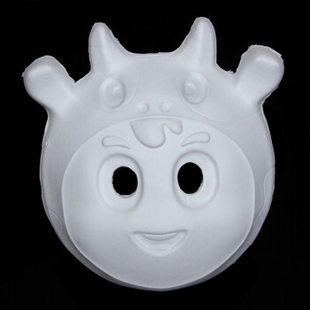 12生肖 马勺 白坯环保纸浆面具 白色脸谱 模具彩绘 舞会手绘面具 小牛