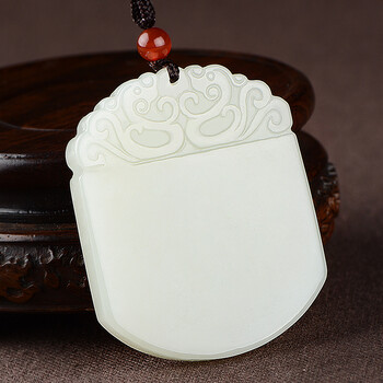 景玉 和田玉平安玉牌无字牌吊坠天然玉石无事牌玉佩男女方牌挂件可