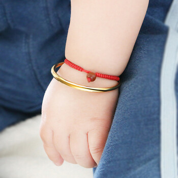 六福典雅珠宝 足金9999宝宝手镯黄金 满月周岁儿童小婴儿小孩手环 纯