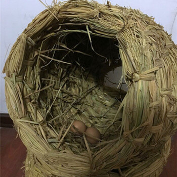 手工草编葫芦型鸡窝 家用大号耐寒保温防摔宠物下蛋草窝 高30厘米口径