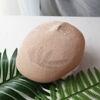 透气鸭舌帽男女夏天草帽青年休闲鸭嘴帽贝雷帽韩版前进帽子潮 藕色 可