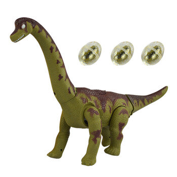 恐龙仿真模型套装侏罗纪世界儿童玩具6626腕龙下蛋投影四脚走路墨绿