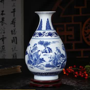 青花山水玉壶春瓶价格报价行情- 京东