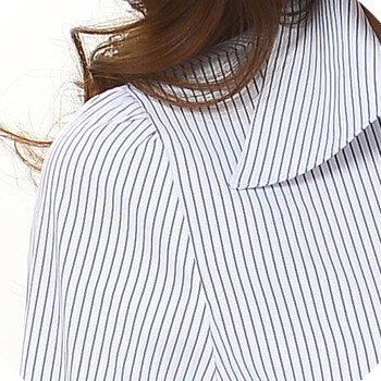 惠诗漫 2015秋装OL通勤棉职业装女装长袖条纹衬衫上衣女 6371 图色 L