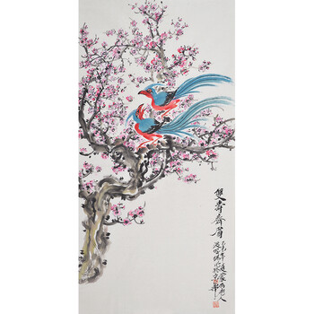 《红梅报春》拍卖已结束06当代实力画家王新军原创山水画《川江云游