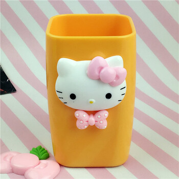 定制hellokitty公主风可爱粉色漱口杯卡通漱口杯情侣杯塑料杯刷牙杯