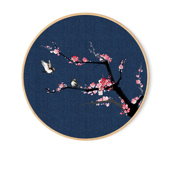 圆形挂画新中式装饰画玄关客厅沙发背景墙画中国风餐厅壁画卧室画sn