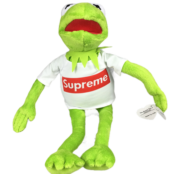 美国superme 芝麻街 科密特青蛙kermit 搞怪毛绒公仔玩具玩偶 穿衣服1