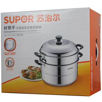 
                                                            苏泊尔（SUPOR）304不锈钢双层蒸锅30cm复底汤锅二层蒸屉大蒸笼燃气电磁炉蒸馒头锅SZ30B5                