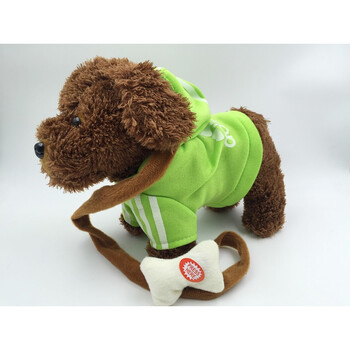 2018新品 瑞银儿童电动小狗毛绒玩具狗牵绳走路小狗音乐机械狗仿真