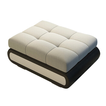 客厅整装现代简约多人套装转角皮布家具 单独脚踏 海绵版【坐感偏硬】