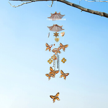 欧尼斯创意仿水晶爱心金属风铃挂饰卧室房间小清新男女生日礼物阳台