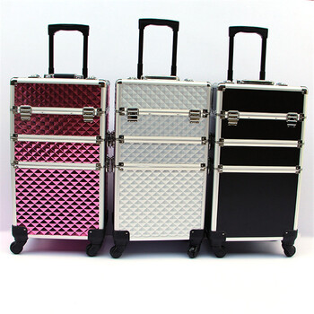 twoowt品牌拉杆化妆箱手提箱大容量专业跟妆美甲纹绣美发美容多层工具