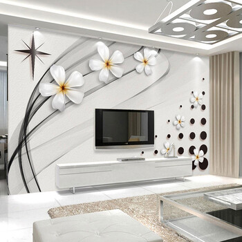 现代简约3d客厅电视背景墙壁纸卧室5d立体凹凸壁画墙布无纺布墙纸 (整