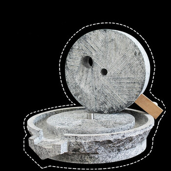 手工石磨盘小石磨家用青石老石墨豆浆机米粉机石磨茶盘磨子摆件家用