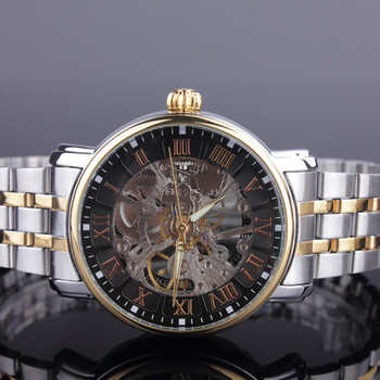 clac卡洛卡机械机芯手表男防水运动韩版圆形国产腕表b60015 间金金色