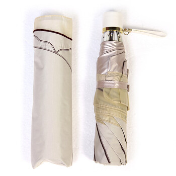 
                                        Adima荷韵系列花瓣伞雨伞女折叠小清新三折晴雨两用伞太阳伞 se061328-1f-6骨卡其色                