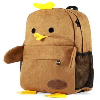 瀚云休闲 可爱卡通大黄鸭印花时尚休闲双肩学生背包 书包 黄色