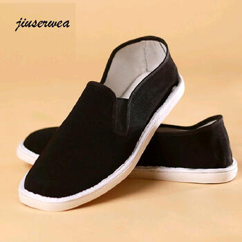 健斯威布鞋黑色松紧布鞋男女均可白底 8-45 黑色 41