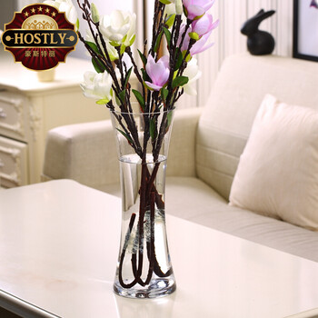 豪斯特丽 Hostly 透明玻璃花瓶大号富贵竹百合水培插花花器欧式花瓶出口弧形花瓶高40cm口径14cm 图片价格品牌报价 京东