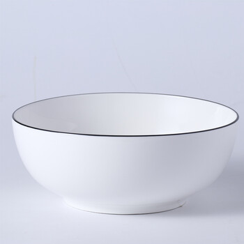 碗米饭碗大号陶汤瓷碗简约骨瓷拉面泡面碗甜品盅沙拉碗 8寸汤碗(10个)