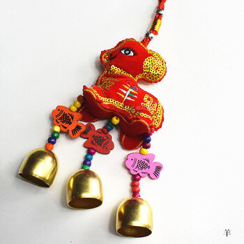 中国结挂件十二生肖动物铃铛挂件送外国人中国特色伴手纪念品礼物 羊