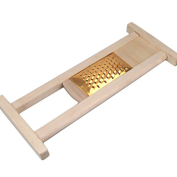 【京东好店】 黄铜不锈钢扁孔擦尖床木框面擦子山西面食工具插面格斗