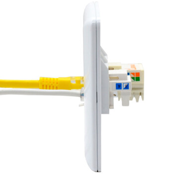 礼嘉（LIJIA）LJ-MB088 电话RJ11语音模块+RJ45超五类网络镀金模块+86型双口面板 模块面板工程布线组合套装