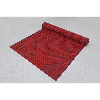 可裁剪走廊地道方格宾馆酒店婚庆楼梯门厅防滑垫 加厚红地毯 暗红色