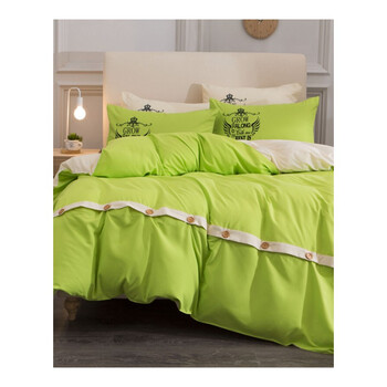 单人被罩180x220双人被单 浅绿色 爱在五月天 220x240 1床单 2枕套