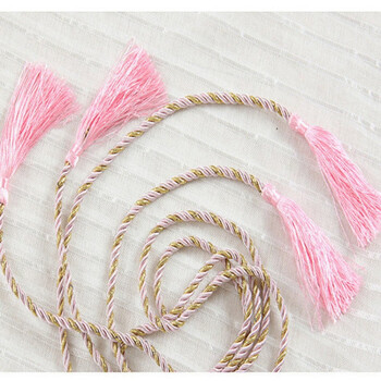 【2条装】窗帘配件窗帘绑绳挂绳绑带手工编织绑绳绑带绑花 粉色