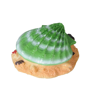 背景装饰气动玩具连接增氧泵水中玩具鱼缸水族用品沉船造景 绿色贝壳