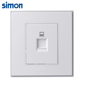 西蒙(SIMON) 开关插座面板 56C系列 一位电脑插座 86型面板 珍珠白色 V55218T