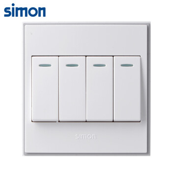 西蒙(SIMON) 开关插座面板 56C系列 四开单控开关 86型面板 珍珠白色 V51041BYT