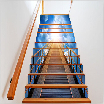 g294高山瀑布创意家居楼梯贴台阶装饰3d立体画楼梯贴纸可定制 g559-13