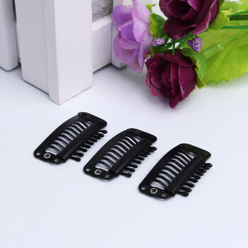 贝尔秀真发片假发配件夹子加工真头发接发片卡子发夹bb滴水夹黑色3个