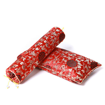 颈椎枕头修复颈椎用荆棵籽黄荆子牵引硬圆按摩护颈圆枕 酒红色