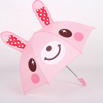 素树 可爱造型儿童晴雨伞 动物耳朵伞 自动个性儿童卡通雨伞 兔子