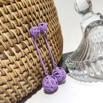 时尚气质新款镂空圆球耳环毛线球个性简约耳坠长款潮人耳饰品女夏