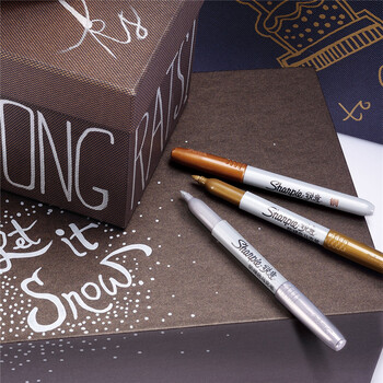 锐意（Sharpie）2.5mm细头油性马克笔金属金色12支装防水防褪色速干记号海报明星发布会签名笔婚礼签到美术写生