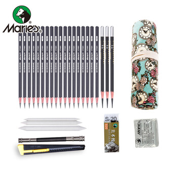 马利(Marie's)素描铅笔套装初学者学生绘画艺考工具铅笔炭笔橡皮美工刀纸擦笔玫瑰时钟笔帘 马利(Marie's)素描铅笔套装初学者学生绘画艺考工具铅笔炭笔橡皮美工刀纸擦笔玫瑰时钟笔帘