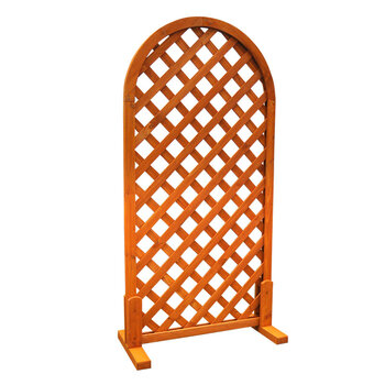 防腐木弧形网片木栅栏木篱笆围栏网格隔断栅栏门花园门zl-31 栗壳色