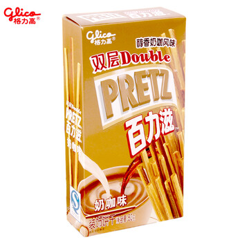 格力高百力滋装饰饼干棒 休闲零食小零食 奶咖味50g