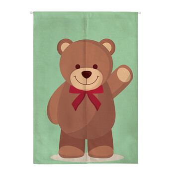 艺风布艺客厅爱棉麻布帘门帘帘子棉麻厨房卧室可爱卡通可爱隔断 哈喽