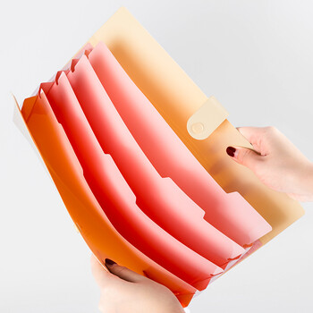 广博(GuangBo)5入多层文件夹/资料夹/票据收纳袋 爱の微笑/黄色单个装A9038