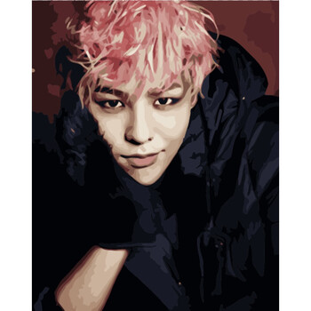 数字油画客厅大幅花卉人物明星填色手绘装饰画权志龙 权志龙2 40*50绷