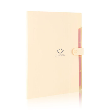 广博(GuangBo)5入多层文件夹/资料夹/票据收纳袋 爱の微笑/黄色单个装A9038