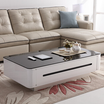 顾家家居 茶几钢化玻璃烤漆几桌储物现代简约客厅创意家具1675td 长宽