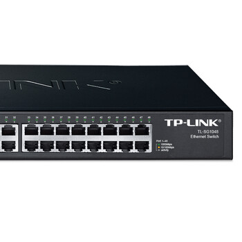 TP-LINK 48口全千兆非网管交换机 企业级交换器 监控网络网线分线器 分流器 TL-SG1048