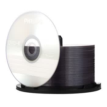 飞利浦（PHILIPS）DVD-R空白光盘 刻录盘 碟片 数据存储文件备份影音刻录  16速4.7G 桶装50片